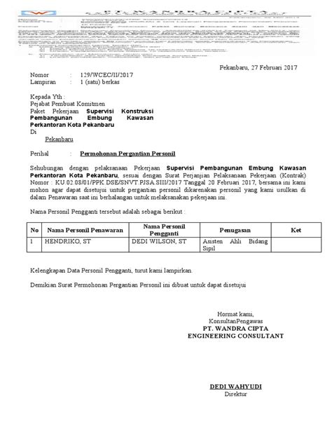 Detail Contoh Surat Permohonan Personil Koleksi Nomer 10