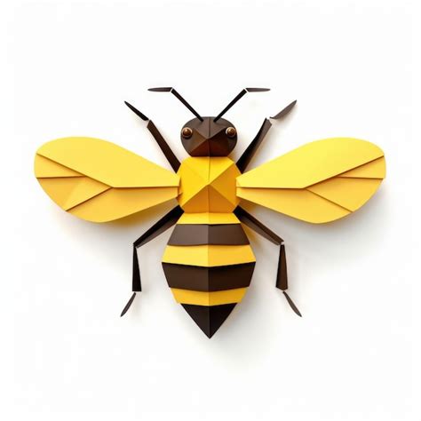 Premium Photo Origami Bee Isolated On White Background