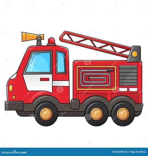 Cartoon Red Fire Truck. Professional Transport Stock Vector ...