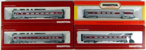 Classic Mantua 4 Coach Santa Fe Streamlined Coach Set Ho Scale 2