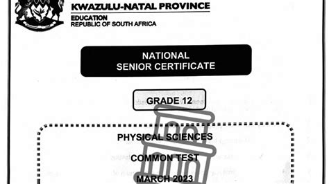 Physical Science Term Grade Kzn Common Test