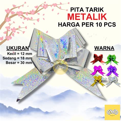 Jual Pita Tarik METALIK Pita Hiasan Parcel Shopee Indonesia