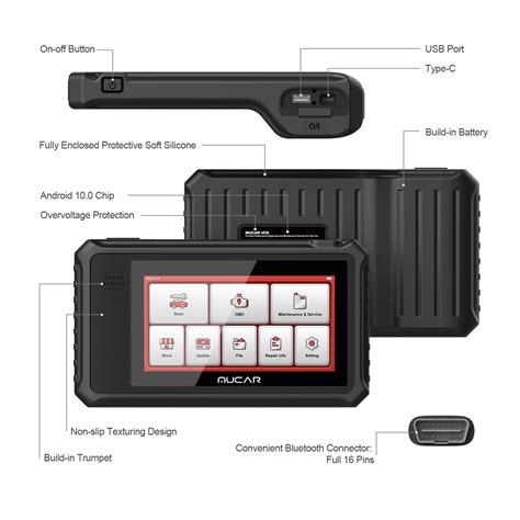 MUCAR VO6 OBD2 All-System Diagnostic Scan Tool, 28 Resets Car Scanner ...