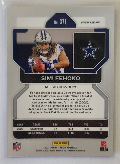 2021 Panini Prizm Prizms Red White And Blue 371 Simi Fehoko EBay