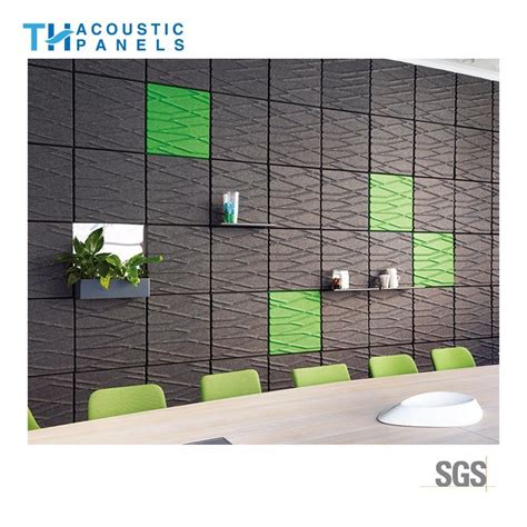 Eco Friendly Sound Absorbing Panel 3D Polyester Fiber Decorative Wall