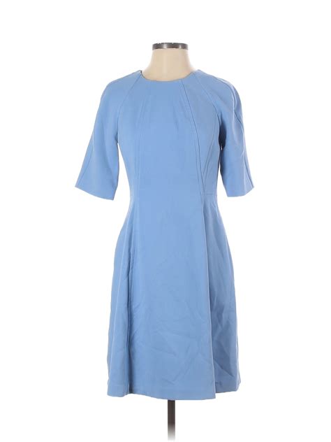 Vince Camuto Solid Blue Casual Dress Size 4 59 Off Thredup