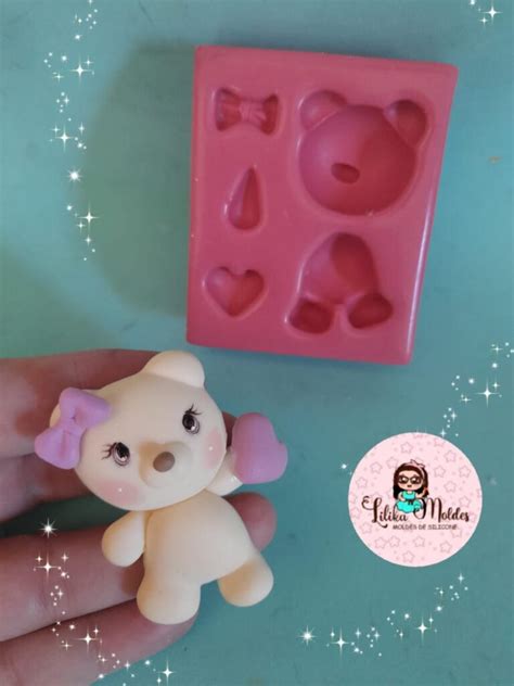 Molde Ursinho Love Lilika Moldes De Silicone