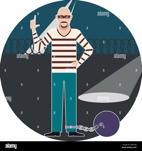 Cartoon Prisoner In Prison Uniform Hi Res Stock Photography And Images