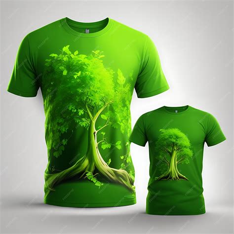 Premium Ai Image A Fresh Green Tshirt Mockup For An Environmental