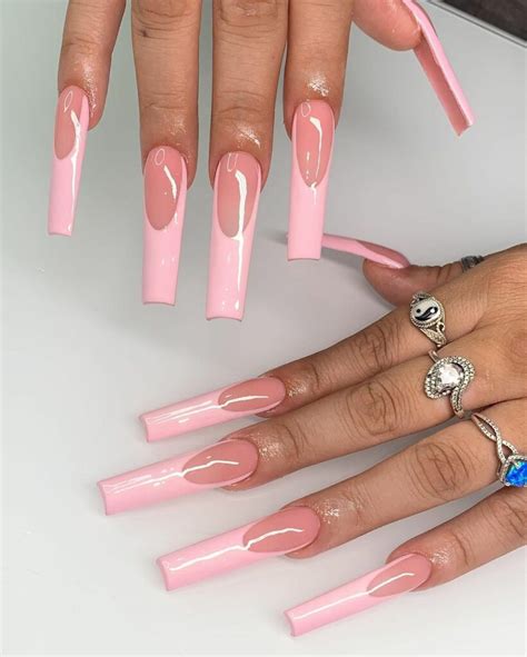 33 Light Pink French Tip Coffin Nails You Need To See Nail Designs Daily