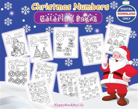 Christmas Numbers Printable Coloring Pages / Numbers 1-10 / First ...