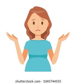 Woman Lift Her Hand Confused Face Stock Vector Royalty Free