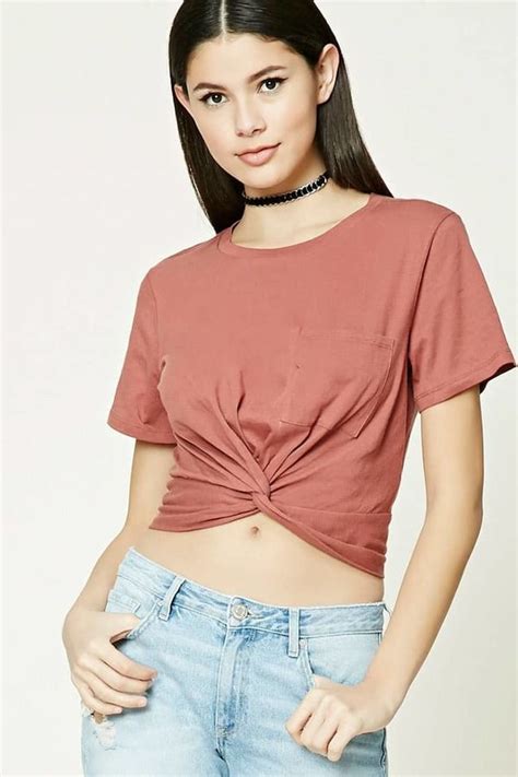 Forever 21 Twist Front Cropped Tee Fashion Latest Trends Crop Tee