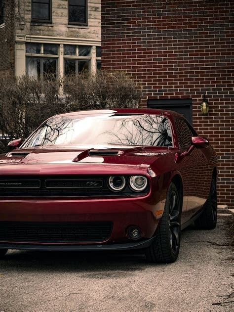 Red Parked Dodge Challenger · Free Stock Photo