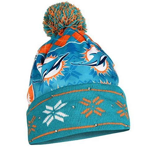 Nfl Miami Dolphins Busy Block Printed Light Up Beanie One Size Green Find Out More About The