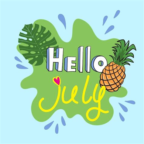 Hallo Juli Hand Schriftzug Vektor Illustration Im Doodle Stil Premium