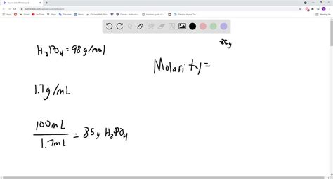 Solved What Is The Molarity Of A Phosphoric Acid Solution If The