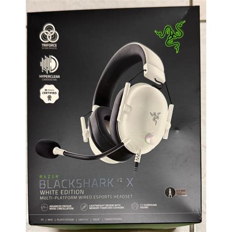 【razer 雷蛇】blackshark V2 X White 黑鯊 V2 X 電競耳機 白 蝦皮購物