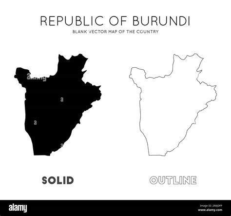 Mapa de Burundi Mapa vectorial en blanco del país Fronteras de