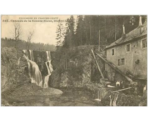 Carte Postale Ancienne 25 BIEF MI LAC Cascade De La Source Bleue Avec