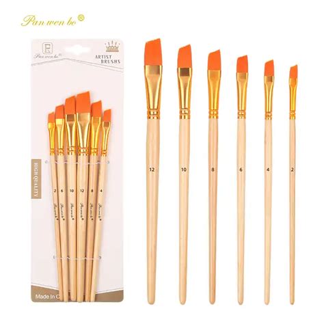 Panwenbo Nylon Hair Paint Brush 6pcs Artist Paint Brushes Watercolor