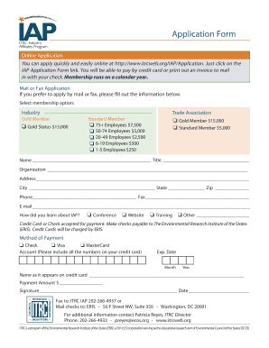 Fillable Online Iap Application Form Fax Email Print Pdffiller