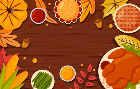 Thanksgiving Food Background 10563354 Vector Art at Vecteezy