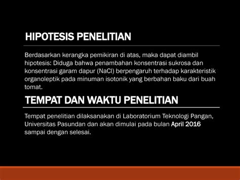 PENGARUH PENAMBAHAN KONSENTRASI SUKROSA DAN GARAM NACL TERHADAP