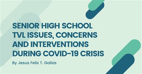 Senior High School Tvl Issues Concerns And Interventions During Covid