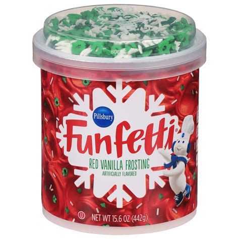 Pillsbury Funfetti Holiday Red Vanilla Frosting Oz Tub Walmart