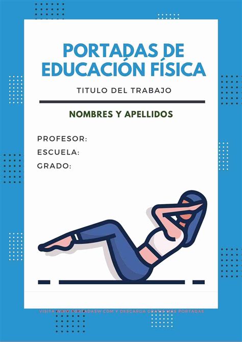 Portada Para Cuadernos De Educaci N F Sica Con Marco Azul En Word