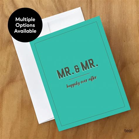 Gay Wedding Card Mr And Mr Wedding Wedmm4crd Etsy