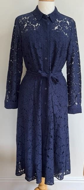 Whistles Navy Lace Effect Dress Ilkley Dress Agency