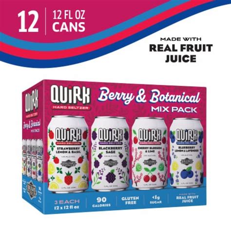 Quirk® Berry And Botanical Hard Seltzer Variety Cans 12 Cans 12 Fl