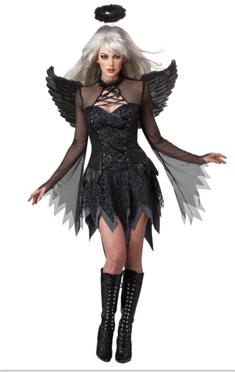 Devil Black Fallen Angel Dress For Women Halloween Costumes Cosplay Party