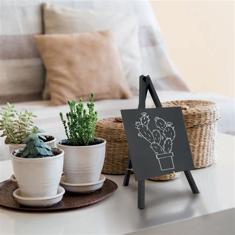 Set Of 3 Mini Table Top Chalkboards On Black Wood Easels Displaysense