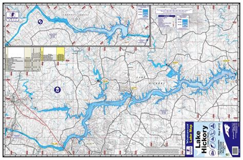 Hickory And Lookout Shoals Lakes Waterproof Map 1212 Kingfisher Maps Inc