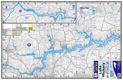 Hickory & Lookout Shoals Lakes Waterproof Map #1212 – Kingfisher Maps, Inc.