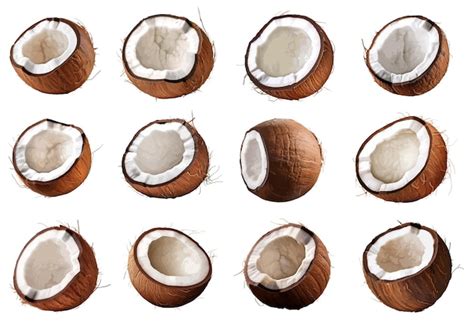 Premium Vector Coconut Vector Set Isolated On White Background