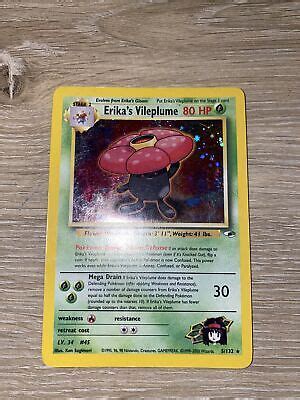 Erika S Vileplume Gym Heroes Set Pokemon Card Lp Large