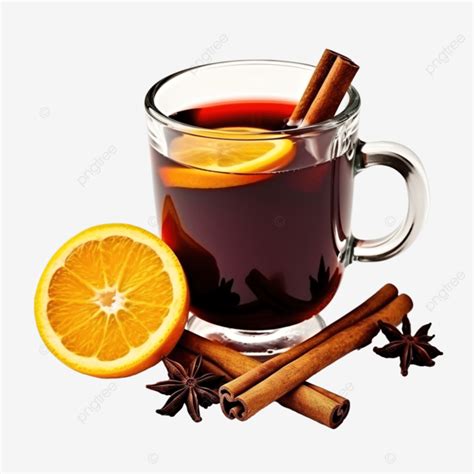 Christmas Mulled Wine With Orange Spices On A Wooden Table Mulled Wine Christmas Wine Png