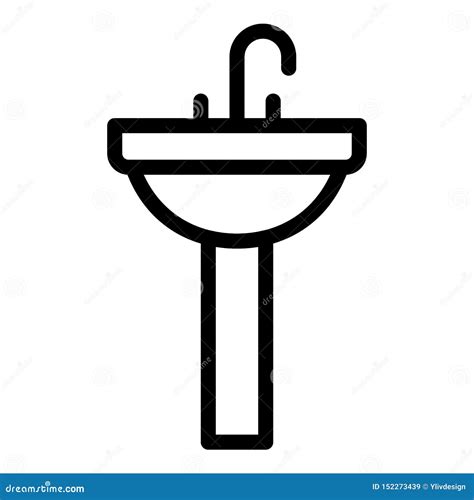 Icono Del Lavabo Estilo Del Esquema Ilustraci N Del Vector