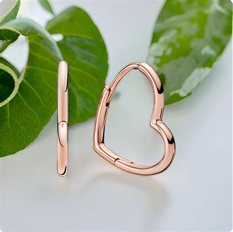 Rose Gold Heart Hoop Earrings Heart Earrings Heart Hoops Heart Shape