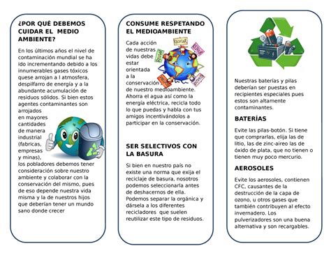 Triptico del medio ambiente 5 Nuestras baterías y pilas deberían ser