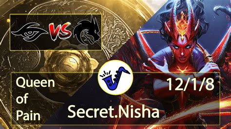 Queen Of Pain Dota 2 Nisha 12 1 8 Mid Lane 2 Team Secret VS