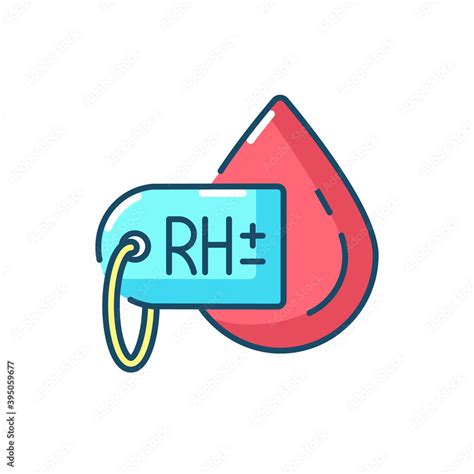 Blood Group Test Rgb Color Icon Rh Factor Type Determination Medical