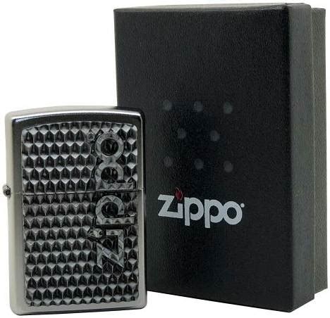 Zippo Classic Lighter 205 Secret Zippo Logo 3D Design Windproof Satin