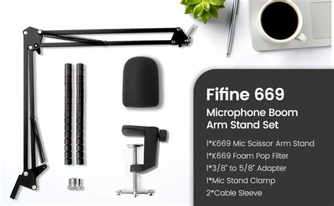 Amazon K669 Mic Boom Arm Stand With Pop Filter Compatible With