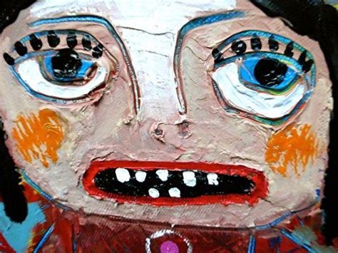 Tracey Ann Finley Original Outsider Naive Raw Brut Folk Painting On