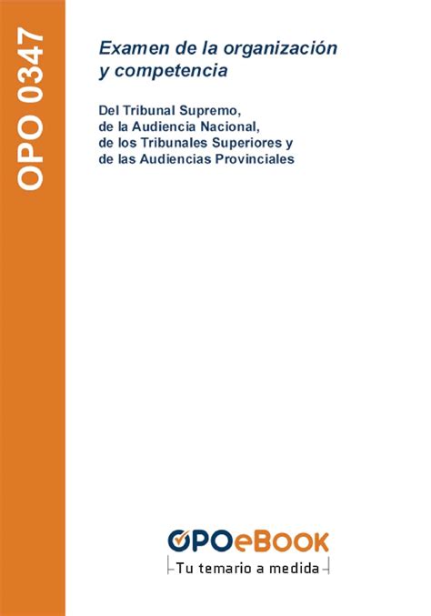 Examen De La Organizaci N Y Competencia Del Tribunal Supremo De La